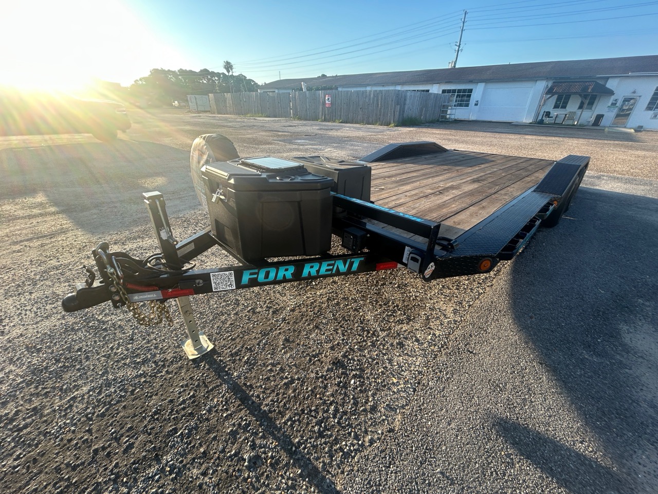 Car Hauler Trailer at Sunset