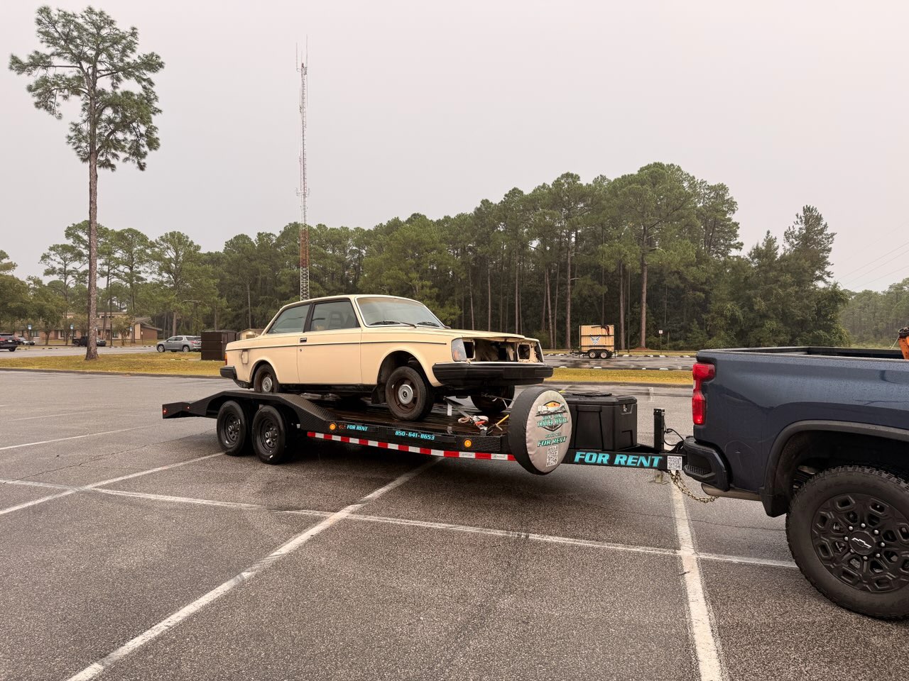 Classic Car Transport on Flatbed Trailer